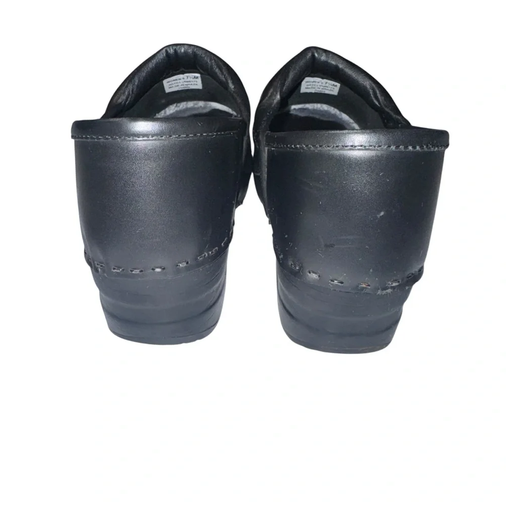 L.L.Bean Womens Black Leather Clogs Slip On Work Shoes 7.5M Comfort - Picture 4 of 7